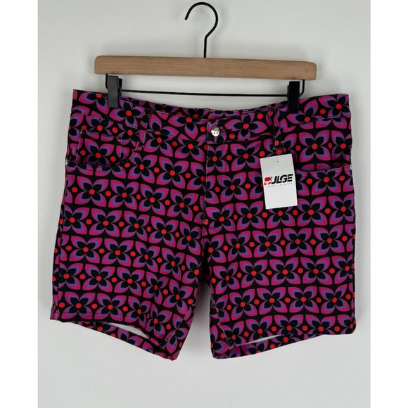 Bulge Boy Mens Printed 7" Stretchable Shorts Floral Orange Baha Size 36 NWT - Picture 1 of 6